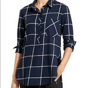 Athleta Presidio plaid Popover Tunic top- Size M